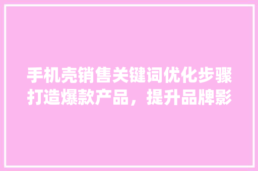 手机壳销售关键词优化步骤打造爆款产品，提升品牌影响力_手机壳销售关键词优化