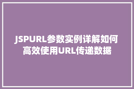 JSPURL参数实例详解如何高效使用URL传递数据