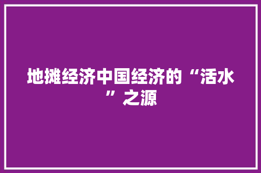 地摊经济中国经济的“活水”之源