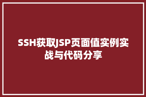 SSH获取JSP页面值实例实战与代码分享