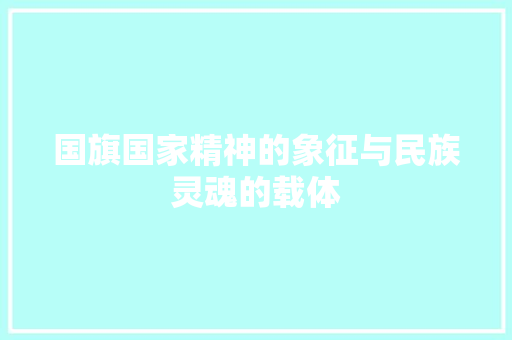 国旗国家精神的象征与民族灵魂的载体  第1张