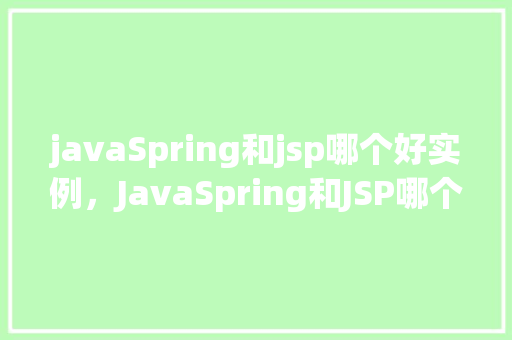 javaSpring和jsp哪个好实例，JavaSpring和JSP哪个好实例：项目需求分析