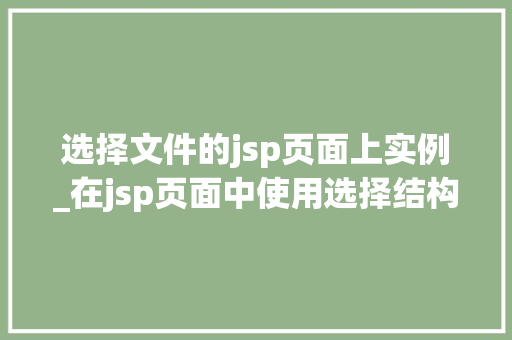选择文件的jsp页面上实例_在jsp页面中使用选择结构  第1张
