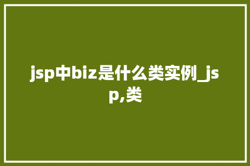 jsp中biz是什么类实例_jsp,类