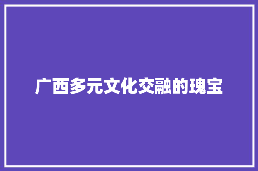 广西多元文化交融的瑰宝
