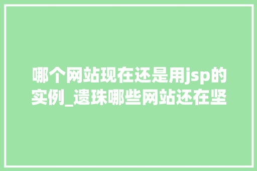 哪个网站现在还是用jsp的实例_遗珠哪些网站还在坚守JSP阵地