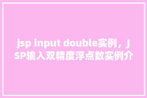jsp input double实例，JSP输入双精度浮点数实例介绍