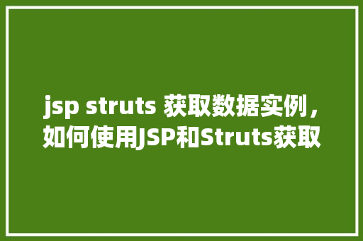 jsp struts 获取数据实例，如何使用JSP和Struts获取数据实例