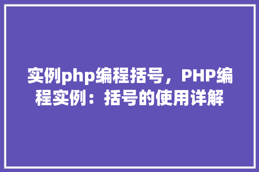 实例php编程括号，PHP编程实例：括号的使用详解