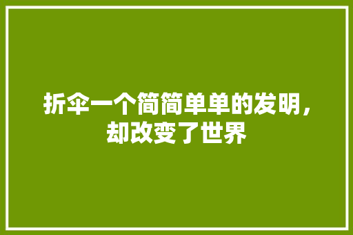折伞一个简简单单的发明，却改变了世界  第1张