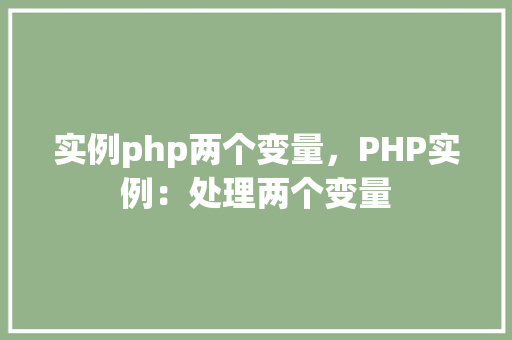 实例php两个变量，PHP实例：处理两个变量  第1张
