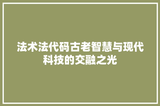 法术法代码古老智慧与现代科技的交融之光