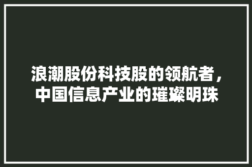 浪潮股份科技股的领航者，中国信息产业的璀璨明珠