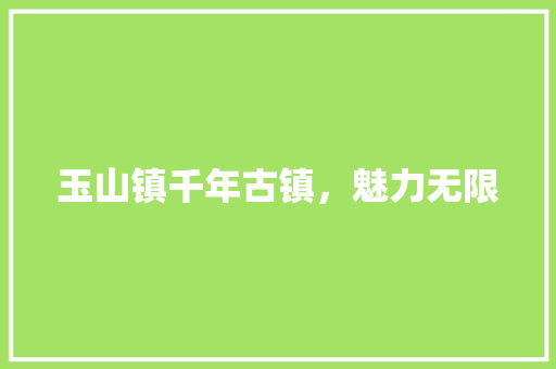 玉山镇千年古镇，魅力无限