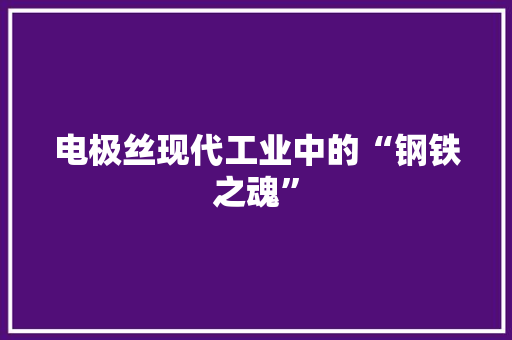 电极丝现代工业中的“钢铁之魂”  第1张