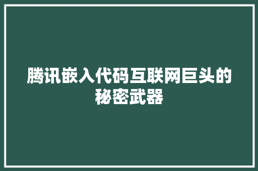 腾讯嵌入代码互联网巨头的秘密武器  第1张