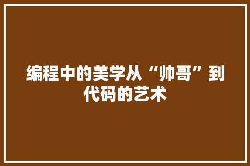编程中的美学从“帅哥”到代码的艺术