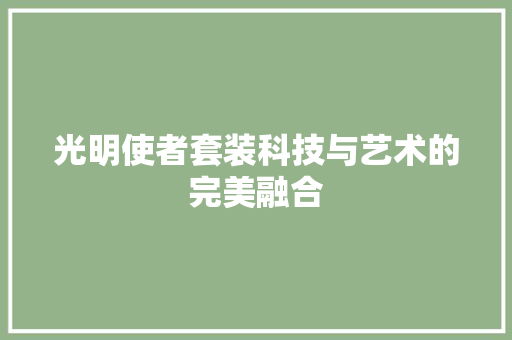 光明使者套装科技与艺术的完美融合