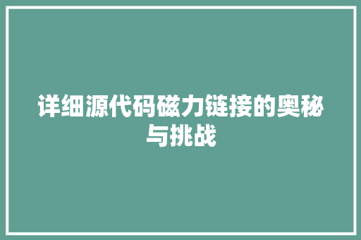 详细源代码磁力链接的奥秘与挑战