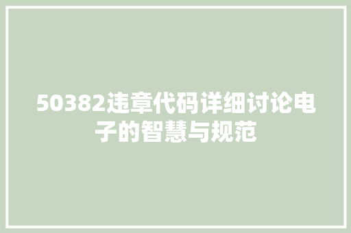 50382违章代码详细讨论电子的智慧与规范  第1张