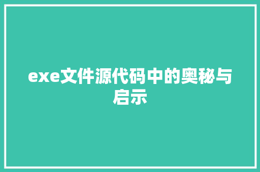 exe文件源代码中的奥秘与启示