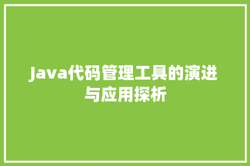 Java代码管理工具的演进与应用探析  第1张