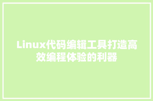 Linux代码编辑工具打造高效编程体验的利器  第1张