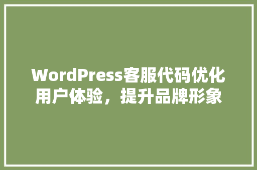 WordPress客服代码优化用户体验，提升品牌形象