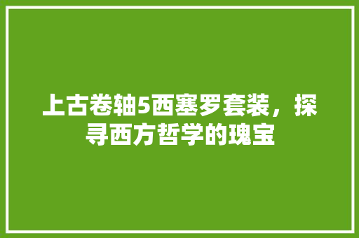 上古卷轴5西塞罗套装，探寻西方哲学的瑰宝  第1张