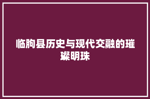 临朐县历史与现代交融的璀璨明珠
