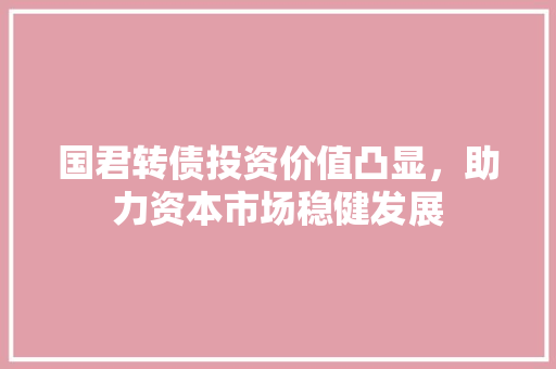 国君转债投资价值凸显，助力资本市场稳健发展  第1张