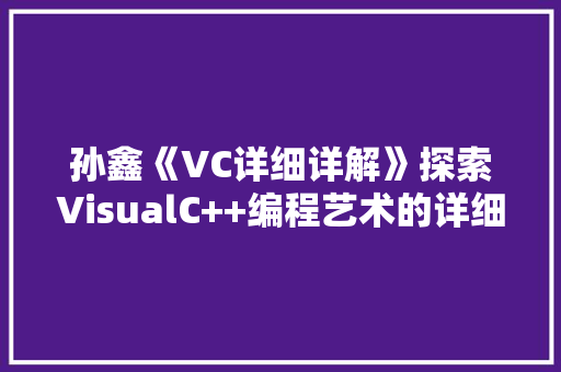 孙鑫《VC详细详解》探索VisualC++编程艺术的详细之旅