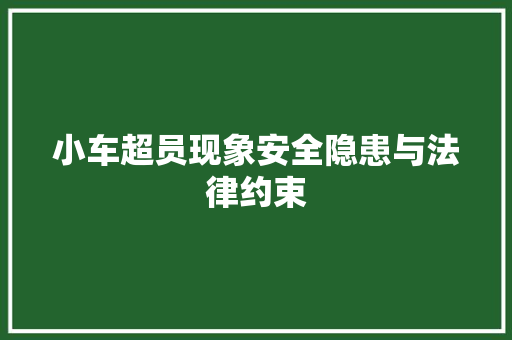 小车超员现象安全隐患与法律约束  第1张