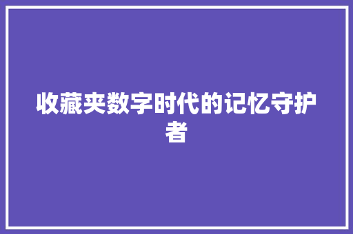 收藏夹数字时代的记忆守护者