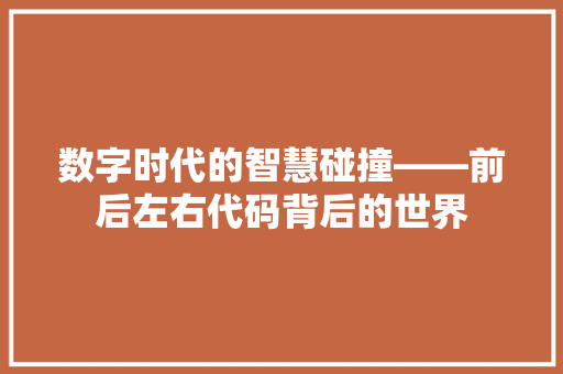 数字时代的智慧碰撞——前后左右代码背后的世界  第1张