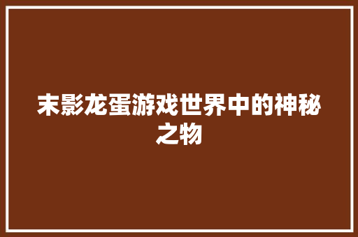 末影龙蛋游戏世界中的神秘之物  第1张
