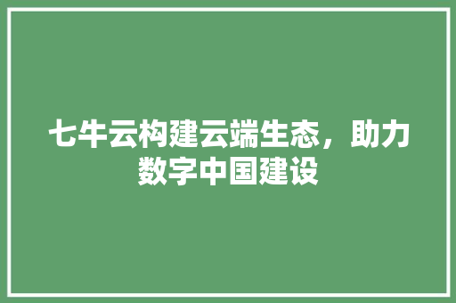七牛云构建云端生态，助力数字中国建设