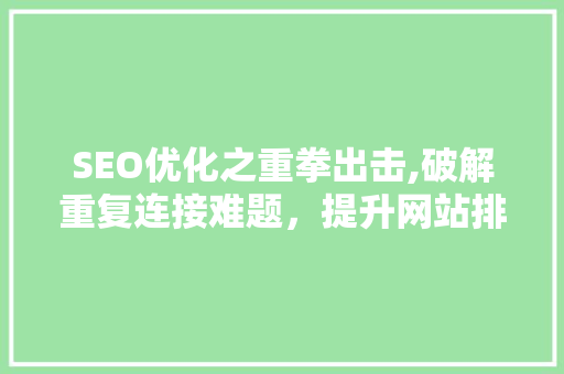 SEO优化之重拳出击,破解重复连接难题，提升网站排名  第1张